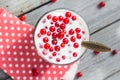 Buttermilk fruit red currant table garden Royalty Free Stock Photo