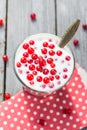 Buttermilk fruit red currant table garden Royalty Free Stock Photo