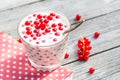 Buttermilk fruit red currant table garden Royalty Free Stock Photo
