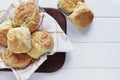 Buttermilk Southern Biscuits Over White Table