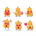 Butternut squash cartoon character with love cute emoticon