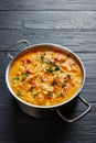 Butternut squash chicken breast creamy soup Royalty Free Stock Photo