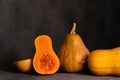 Butternut squash on a dark background