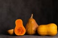 Butternut squash on a dark background