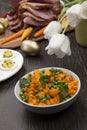 Butternut Squash with Green Peas Sidedish