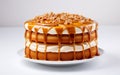 Butterscotch Cake White Background Royalty Free Stock Photo