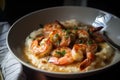 Buttery and Cheesy Shrimp and Grits with a Dash of Paprika