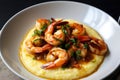 Buttery and Cheesy Shrimp and Grits with a Dash of Paprika