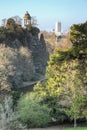 The Buttes-Chaumont Park with the Sybille Temple Royalty Free Stock Photo