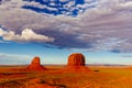 Buttes at sunset, The Mittens, Merrick Butte, Monument Valley, A