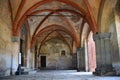 Buttigliera Alta, Piedmont, Italy -10-22-2022- The Gothic abbey of San Antonio di Ranverso at the entrance to the Susa valley