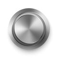 Chrome buttons. Realistic metallic buttons vector design.