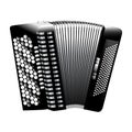 Button accordion monochrome