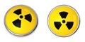 Button Atomic/Nuclear Symbol Royalty Free Stock Photo