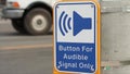 button for audible signal only crosswalk button with illustration of speaker