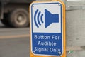 button for audible signal only crosswalk button with illustration of speaker