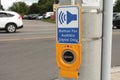 Button for audible signal only crosswalk button with illustration of speaker. P