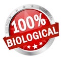 Button with Banner 100% biological Royalty Free Stock Photo