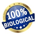 Button with Banner 100% biological Royalty Free Stock Photo