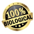 Button with Banner 100% biological Royalty Free Stock Photo