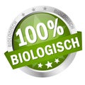 Button with Banner 100% biologisch (in german Royalty Free Stock Photo