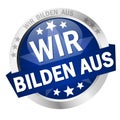 Button with Banner we educate (in german