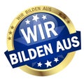 Button with Banner we educate (in german