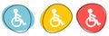 Button Banner with icons for Website or Business: Wheelchair