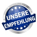 Button with Banner our recommendation (in german Royalty Free Stock Photo