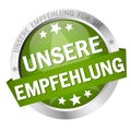 Button with Banner our recommendation (in german Royalty Free Stock Photo