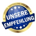 Button with Banner our recommendation (in german Royalty Free Stock Photo