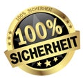 Button with banner 100% Sicherheit Royalty Free Stock Photo