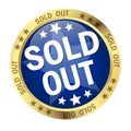Button with Banner sold out Royalty Free Stock Photo