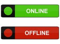 Button Banner for Web: Online and Offline Royalty Free Stock Photo