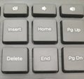 Button of black keyboard computer