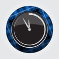 Button with blue, black tartan - last minute clock Royalty Free Stock Photo