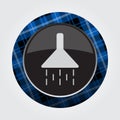 Button with blue, black tartan - shower icon