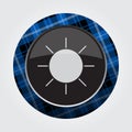 Button with blue, black tartan - sun, sunny icon Royalty Free Stock Photo