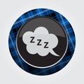 Button blue, black tartan - ZZZ speech bubble icon Royalty Free Stock Photo