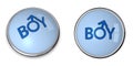 Button Blue Word Boy/Male Gender Symbol