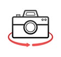 Button with camera switch. Arrow icon. Vector illustration