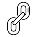 Button chain icon outline vector. Link web