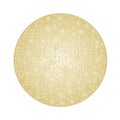 Button circle Christmas with snowflakes gold background vector