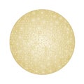 Button circle Christmas with snowflakes gold background vector Royalty Free Stock Photo