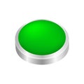 Button circle shape green for buttons games play isolated on white, green modern buttons simple and convex, sphere button green