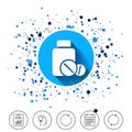 Medical tablets bottle sign icon. Drugs symbol. Royalty Free Stock Photo