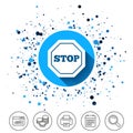 Traffic stop sign icon. Caution symbol. Royalty Free Stock Photo