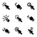Button click icons set, simple style Royalty Free Stock Photo