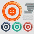 Button for clothes icon on the red, blue, green, orange buttons for your website and design with space text. Royalty Free Stock Photo