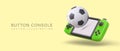 Button console. Electronic team game, strategy. Online soccer competition